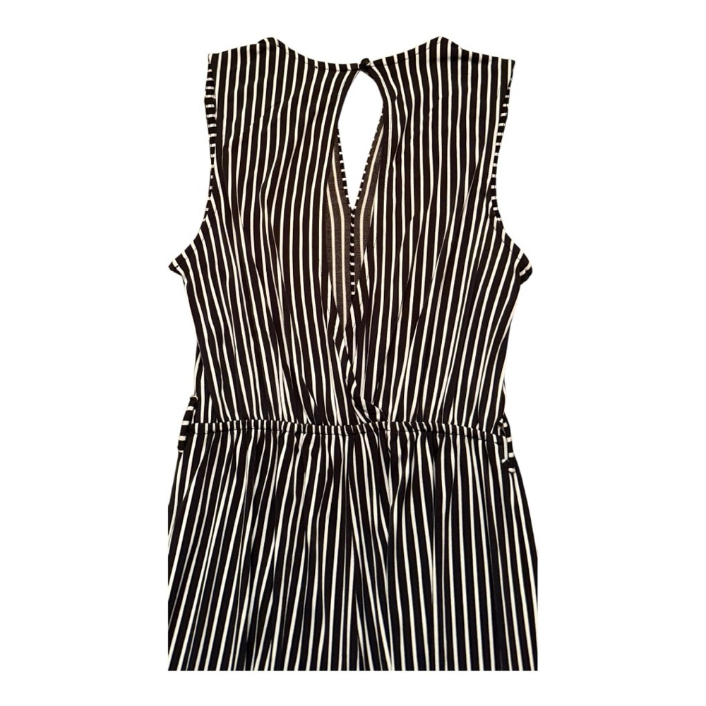 NWT Women's Monteau Navy & White Striped Tie Waist Sleeveless Jumpsuit S - Picture 11 of 14